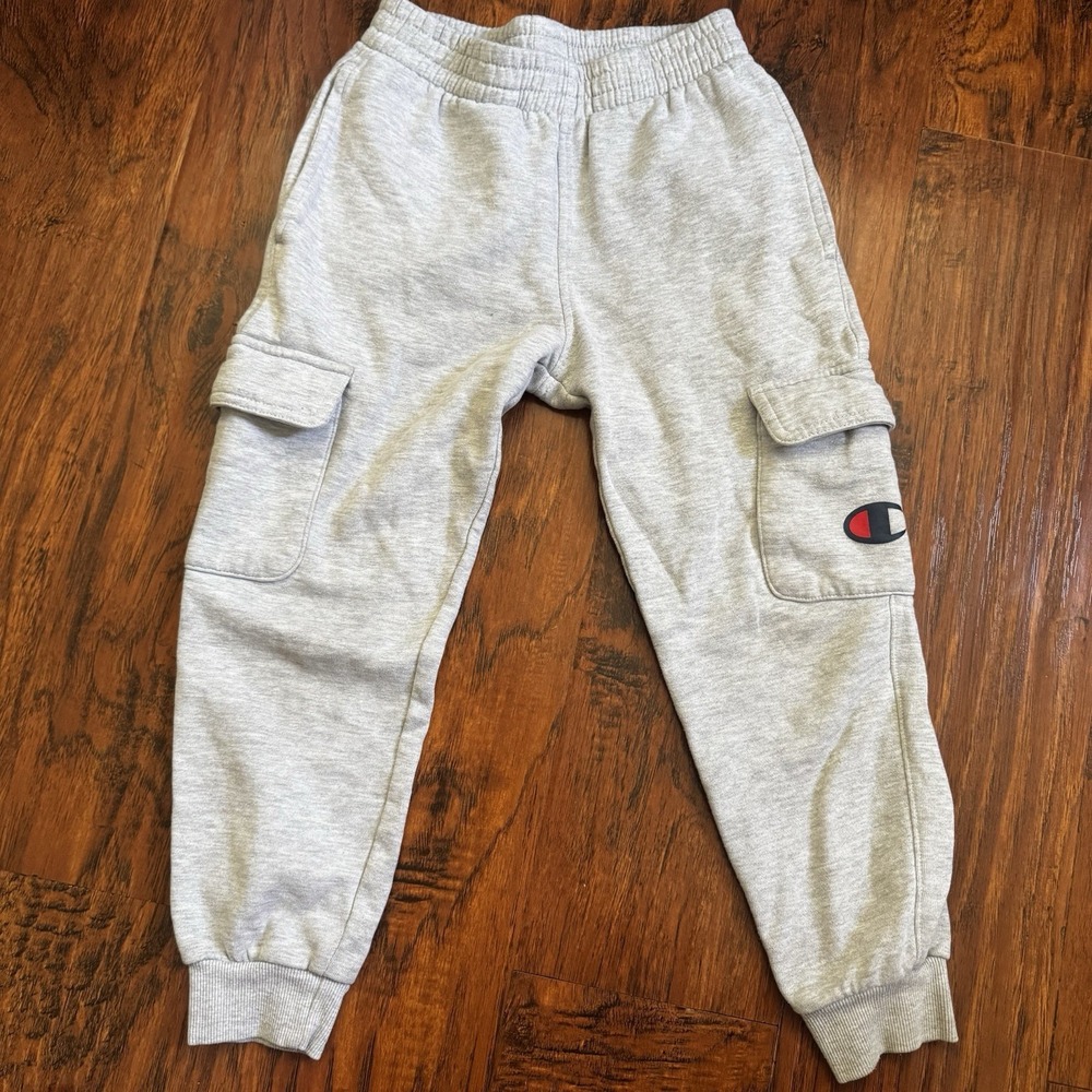 Champion fleece Boys Gray sweatpants size Small Cargo Joggers